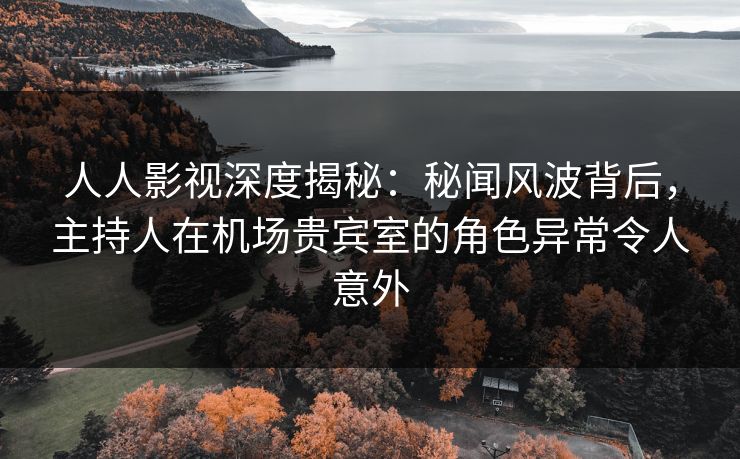 人人影视深度揭秘：秘闻风波背后，主持人在机场贵宾室的角色异常令人意外