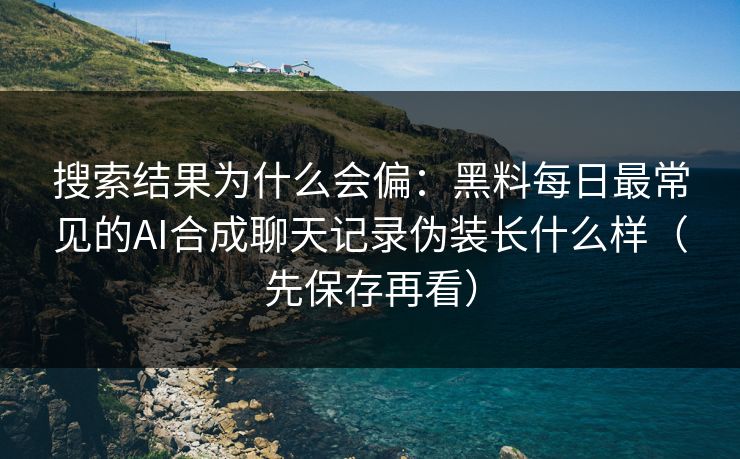 搜索结果为什么会偏：黑料每日最常见的AI合成聊天记录伪装长什么样（先保存再看）
